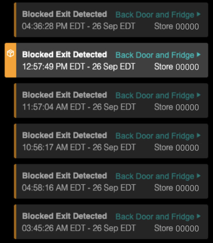 Automatically detect and notify when exits are blocked